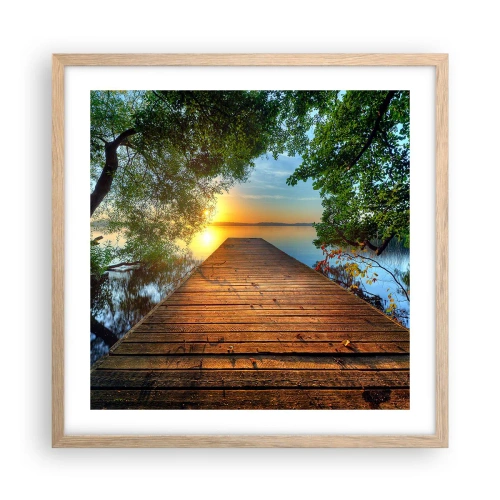 Plakat w ramie jasny dąb - Nie śpiesz się, usiądź - 50x50 cm