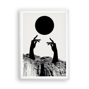 Plakat w białej ramie - Kompozycja surrealistyczna: słońce i reszta - 70x100 cm