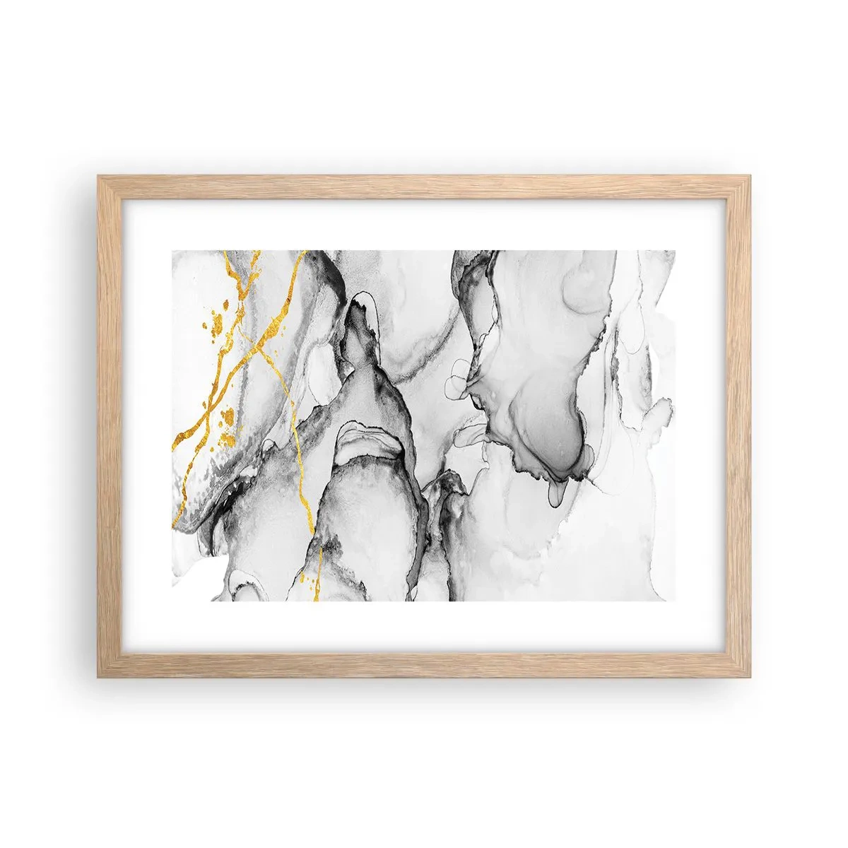 Plakat w ramie jasny dąb - Kompozycja z motywem złota - 40x30 cm