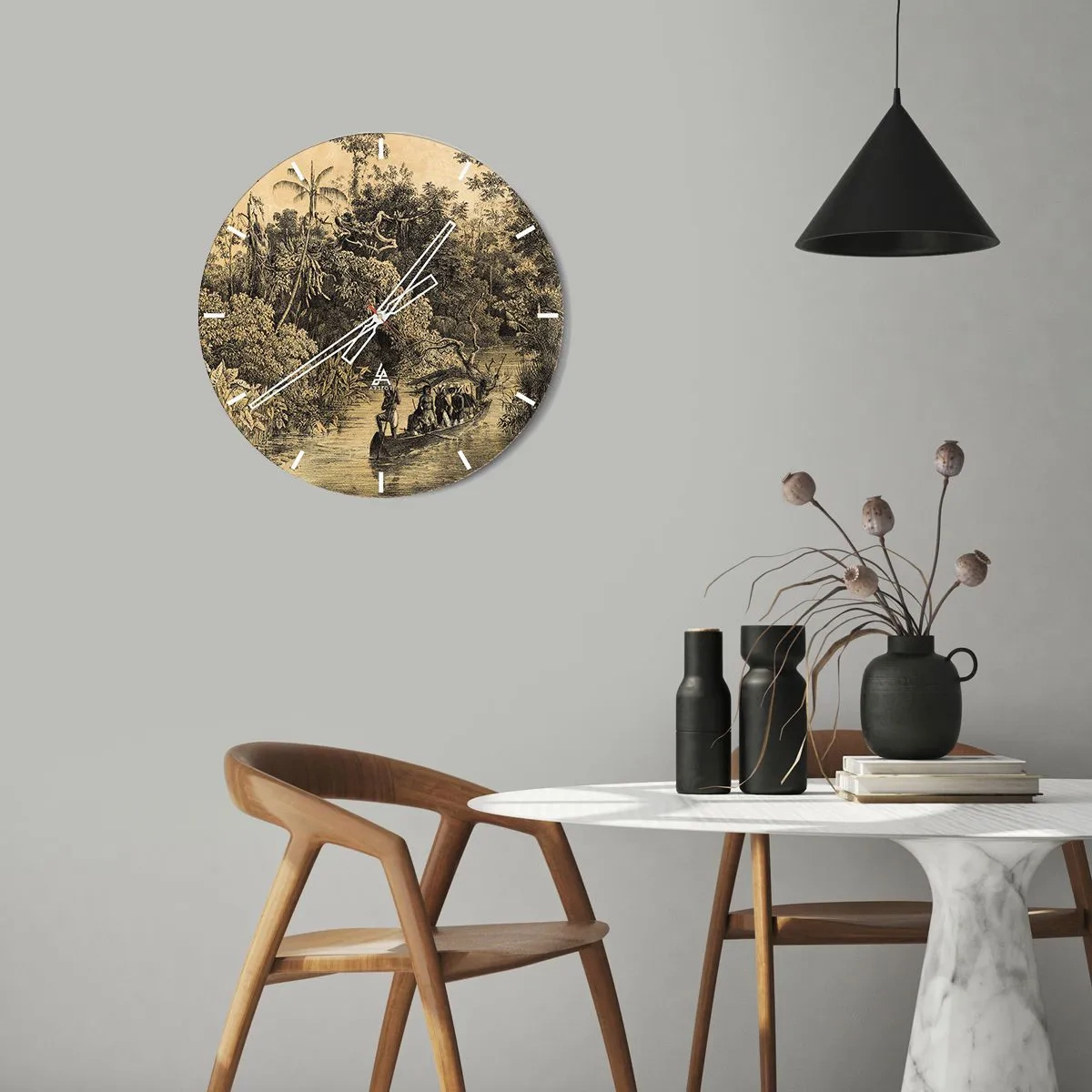 Zegar ścienny - Wyprawa do źródła - 30x30 cm