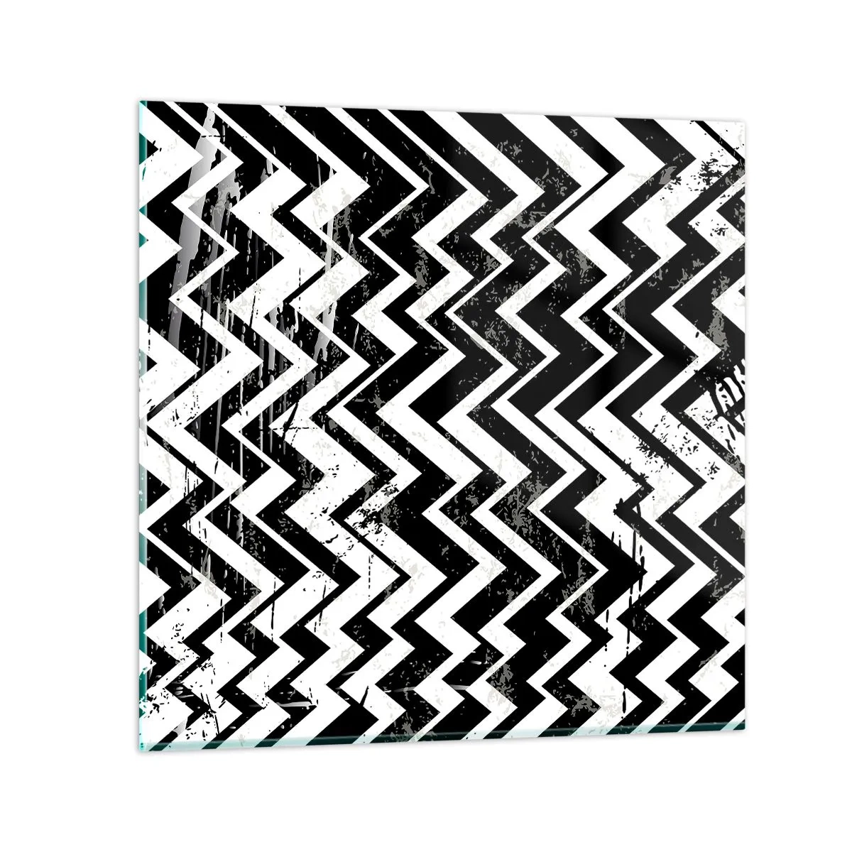 Obraz na szkle - Zyg-białe, zag-czarne - 50x50 cm