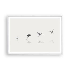 Plakat w białej ramie - Cztery proste kroki - 100x70 cm