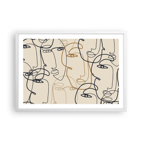 Plakat w białej ramie - Portret zwielokrotniony - 70x50 cm
