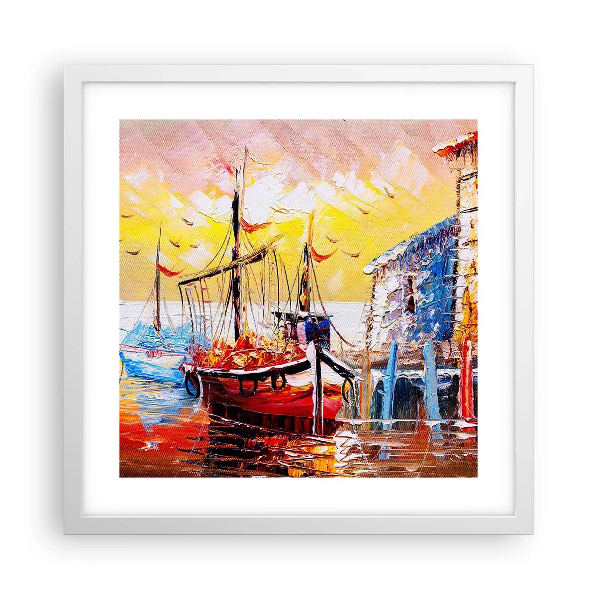Plakat w białej ramie - Szczęśliwy powrót - 40x40 cm