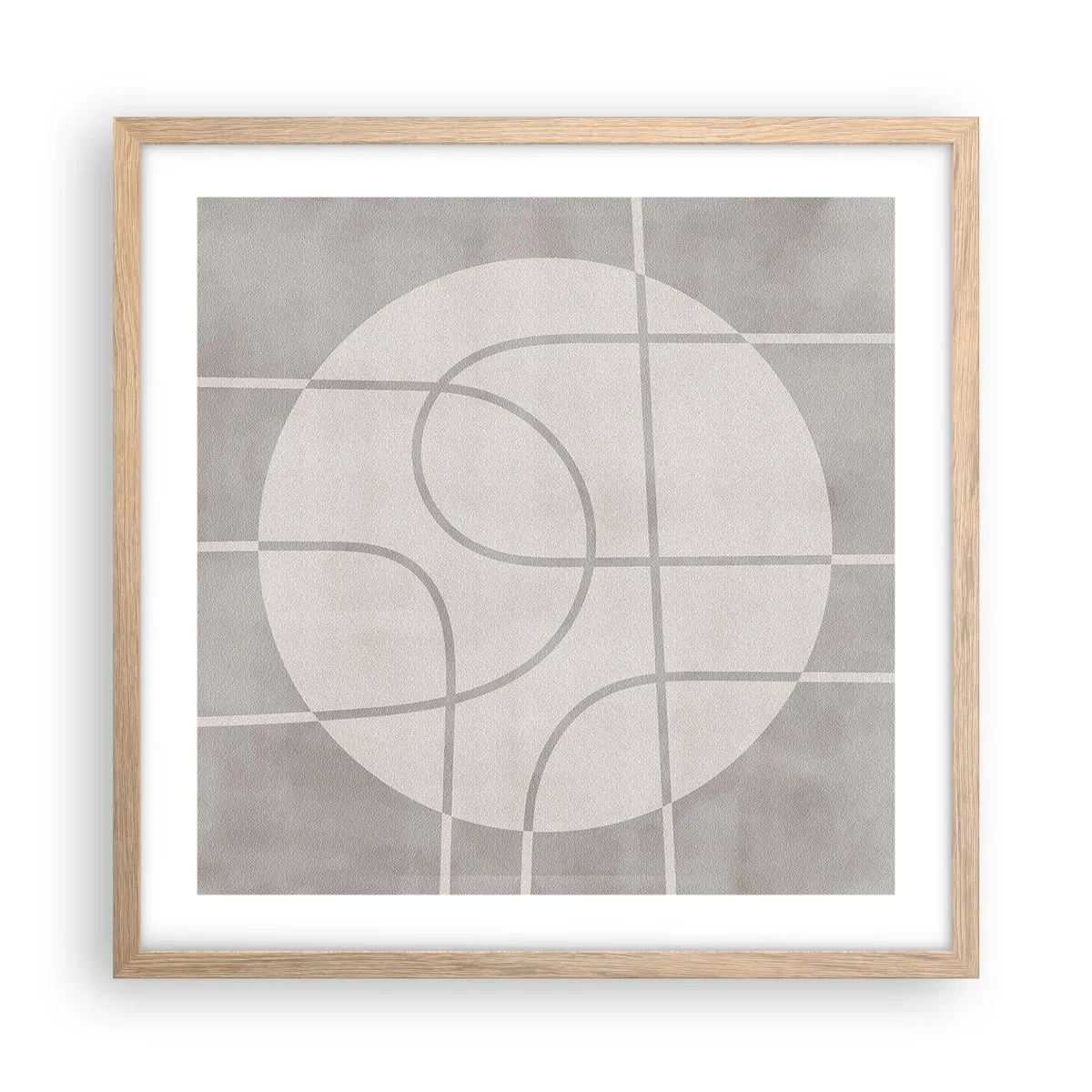 Plakat w ramie jasny dąb - Koliście i na wprost - 50x50 cm