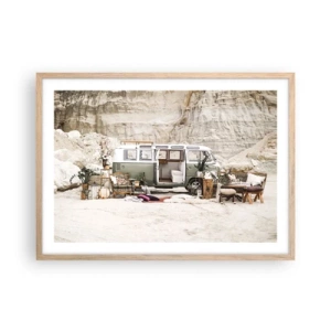 Plakat w ramie jasny dąb - Podróż czas zacząć - 70x50 cm