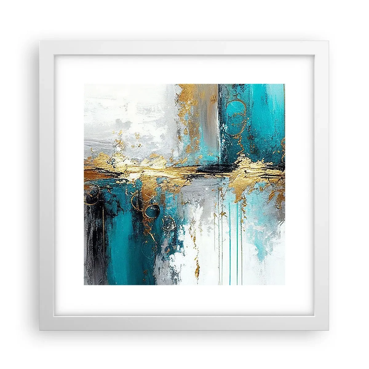 Plakat w białej ramie - Wszystko płynie - 30x30 cm