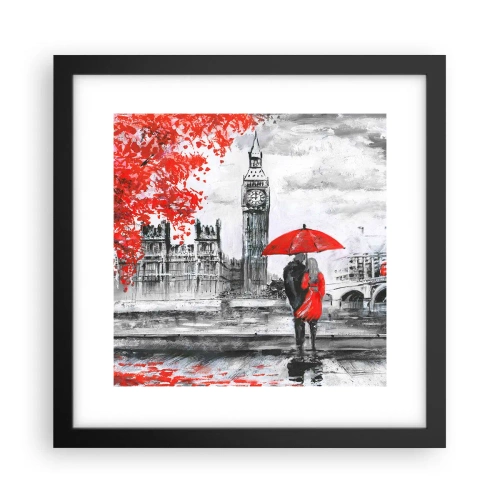 Plakat w czarnej ramie - Zakochani w Londynie - 30x30 cm