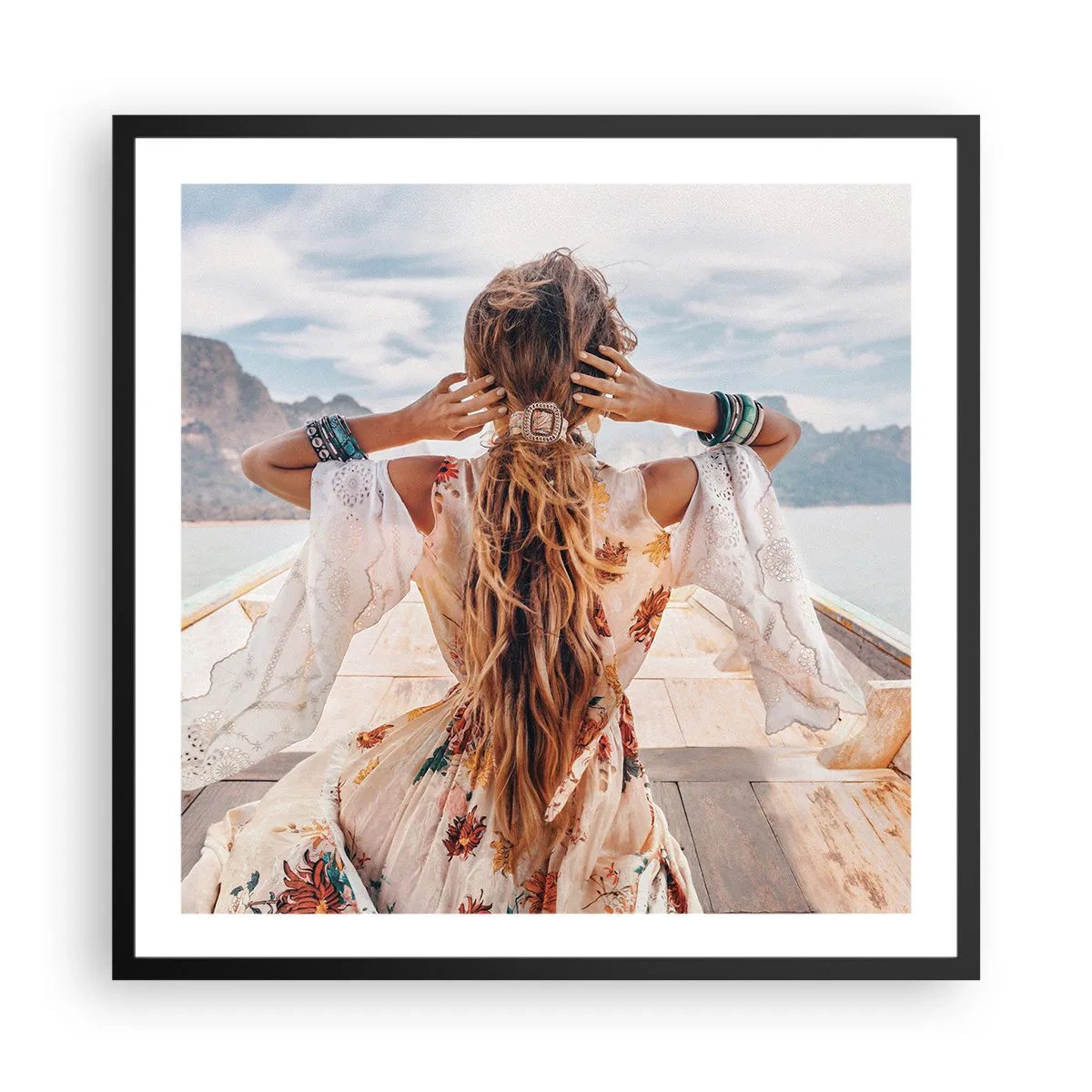 Plakat w czarnej ramie - W drodze ku szczęściu - 60x60 cm