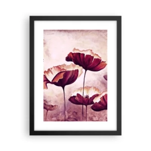 Plakat w czarnej ramie - Płatek czerwony i biały - 30x40 cm