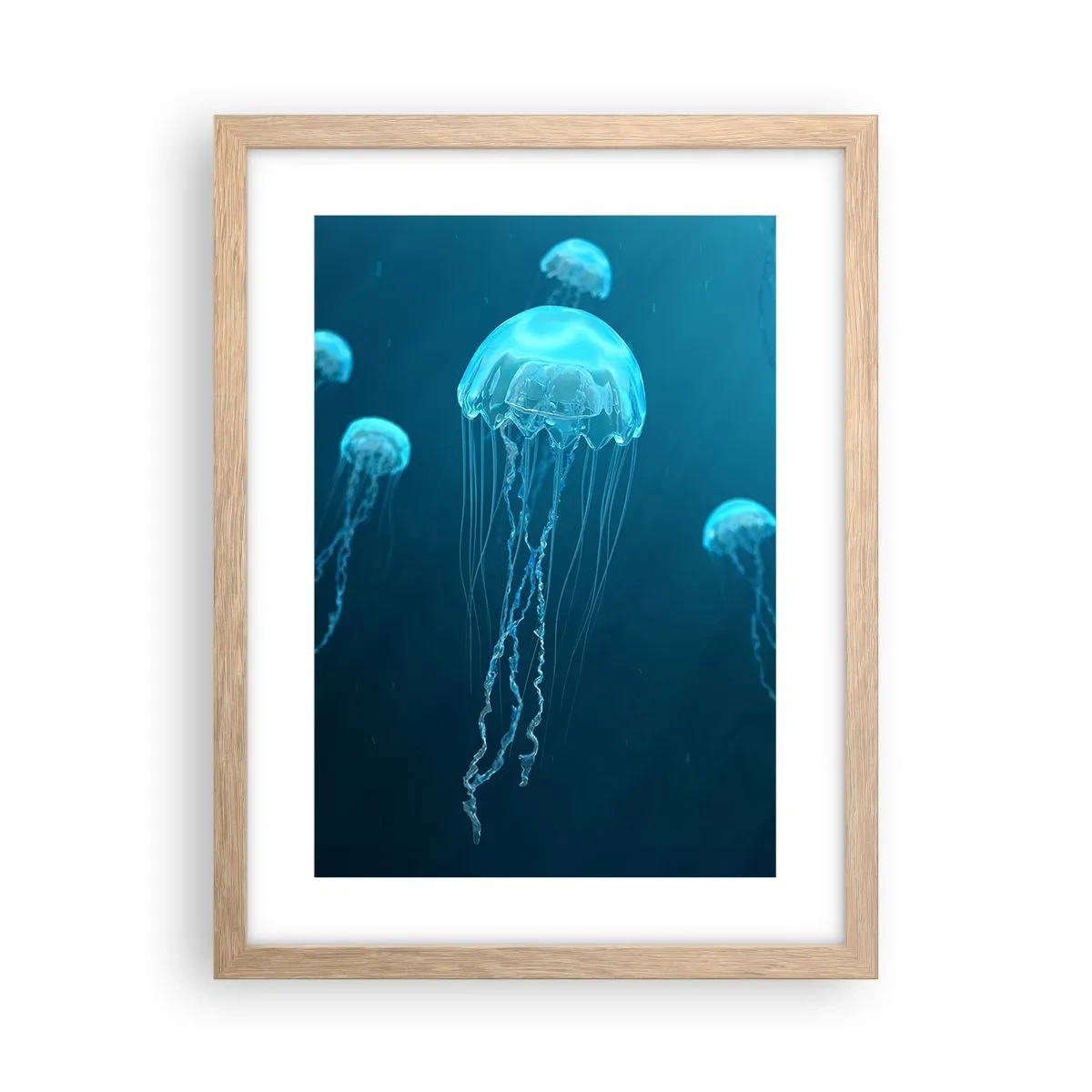 Plakat w ramie jasny dąb - Oceaniczny taniec - 30x40 cm