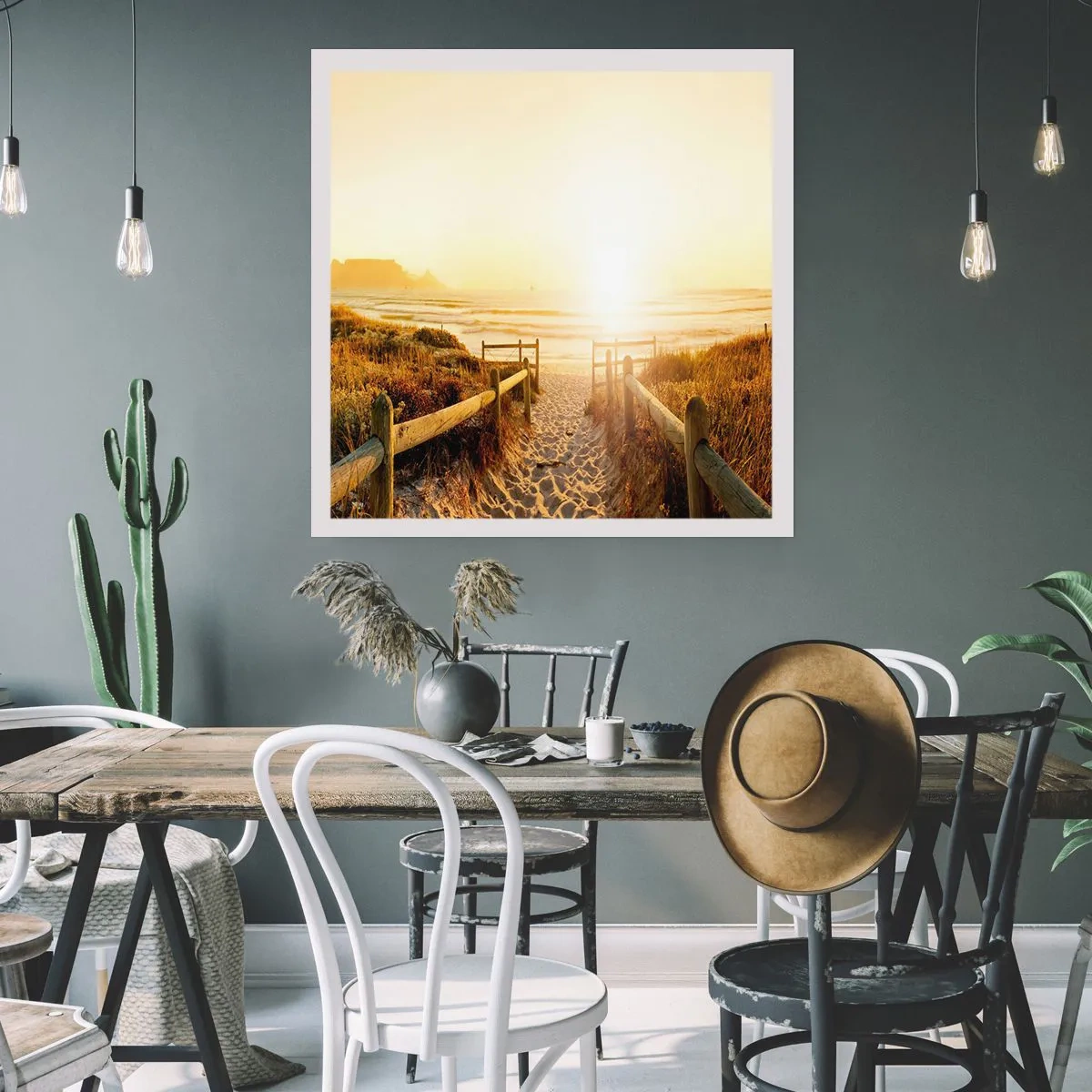 Plakat - Przez wydmę, w stronę słońca - 40x40 cm
