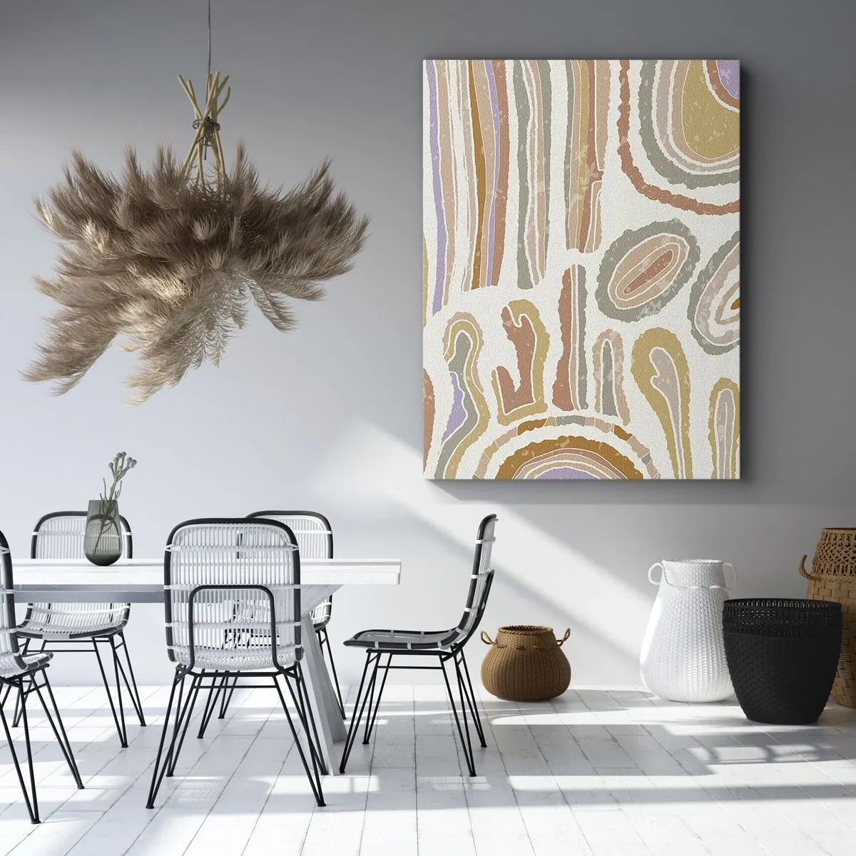 Obraz na płótnie - Abstrakcyjny wzór inspirowany naturalnymi przekrojami kamieni i minerałów - 50x70cm - Barwne przekroje - Nowoczesna dekoracja ścienna do salonu, kuchni i sypialni ARTTOR