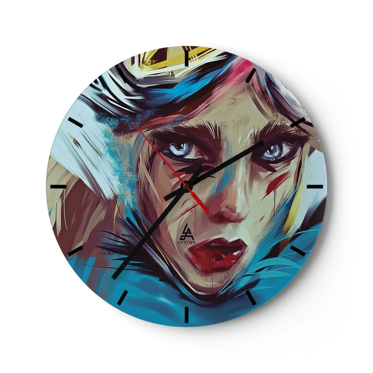 Zegar ścienny - Wojowniczka szos - 40x40 cm