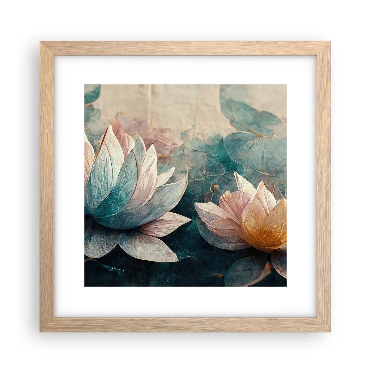 Plakat w ramie jasny dąb - Gwiazdy jeziora - 30x30 cm