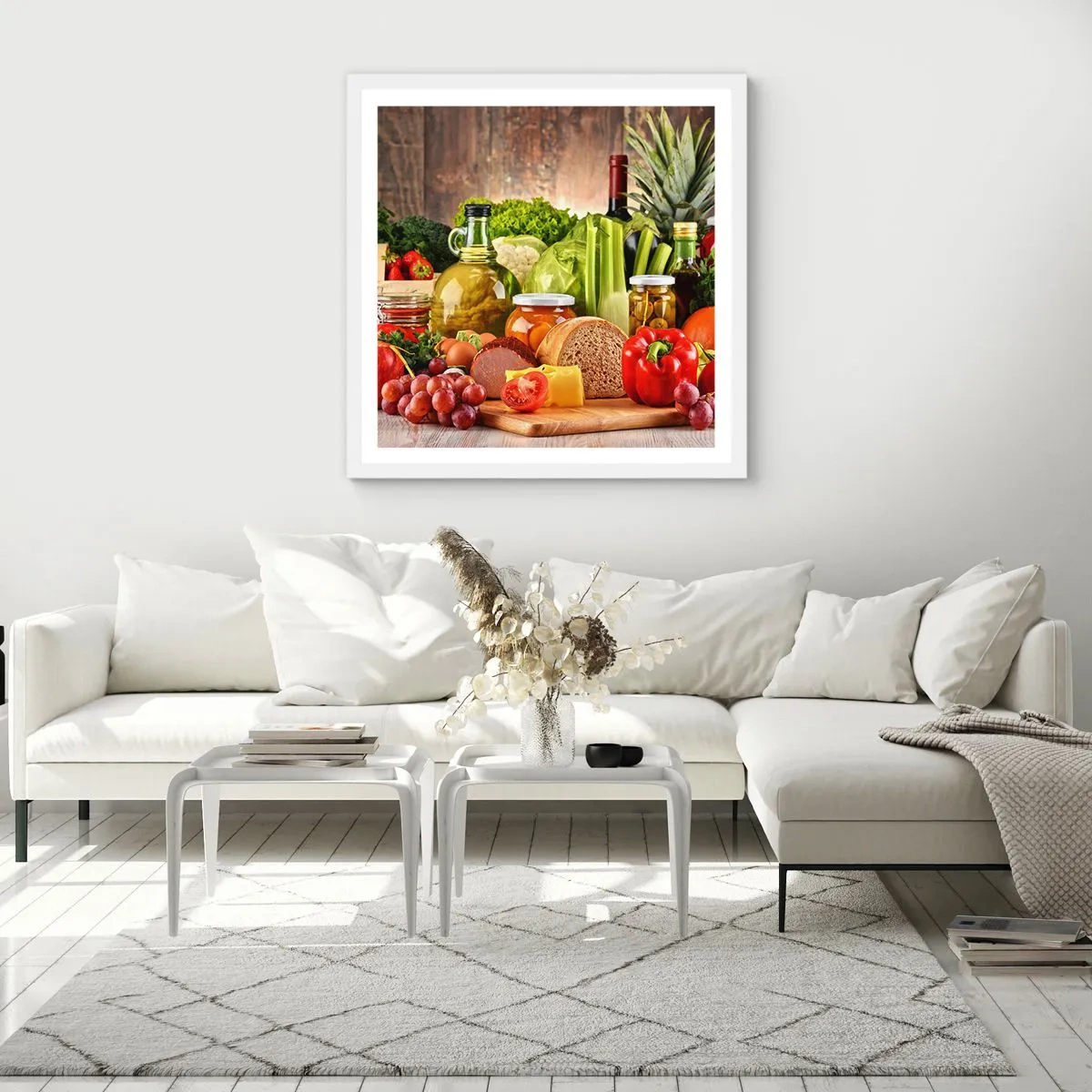 Plakat w białej ramie - Wędzone, pieczone, marynowane - 50x50 cm