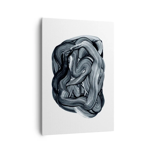 Obraz na płótnie - Abstrakcyjna kompozycja w odcieniach szarości - 70x100cm - To nie takie proste - Nowoczesna dekoracja ścienna do salonu i sypialni ARTTOR