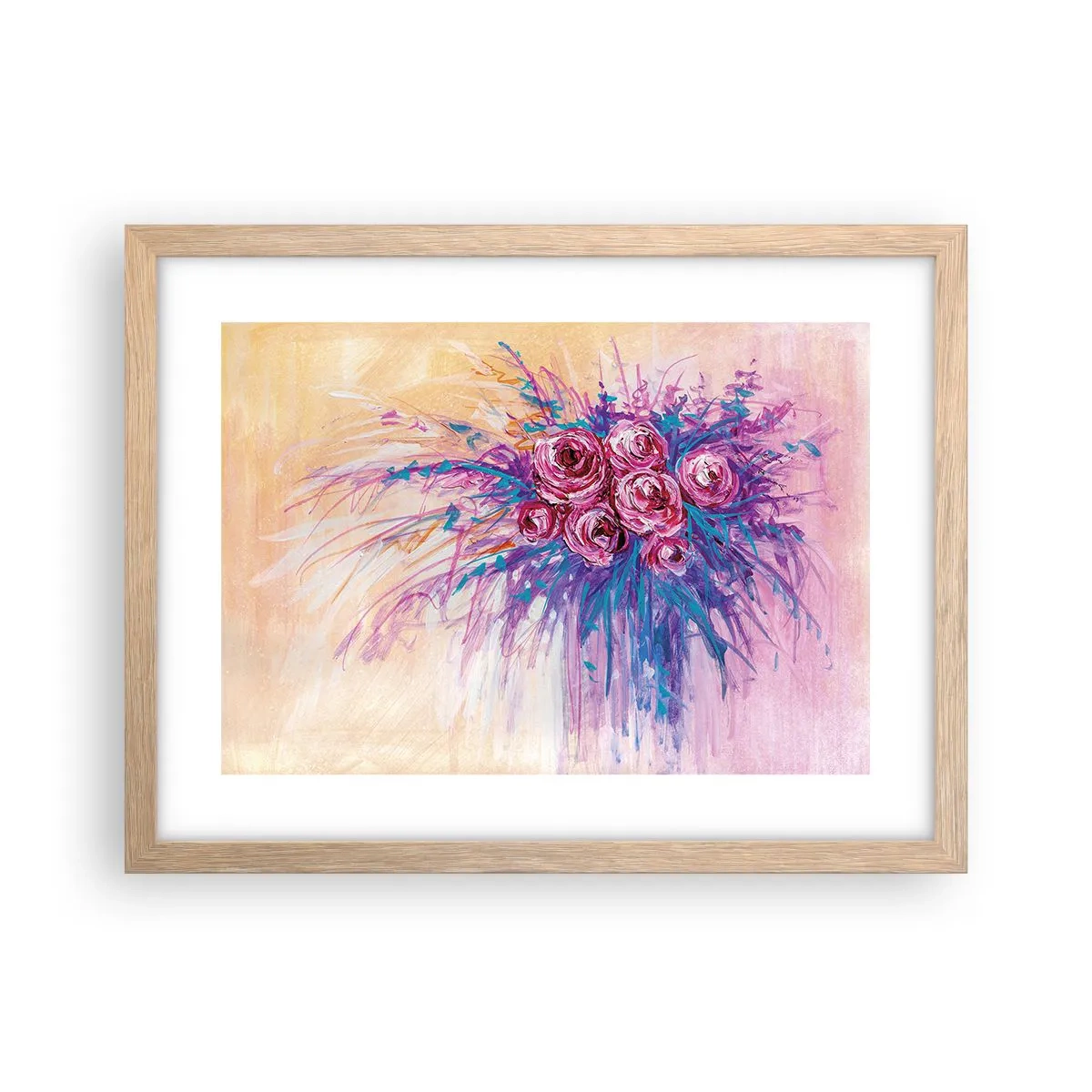 Plakat w ramie jasny dąb - Różana fontanna - 40x30 cm