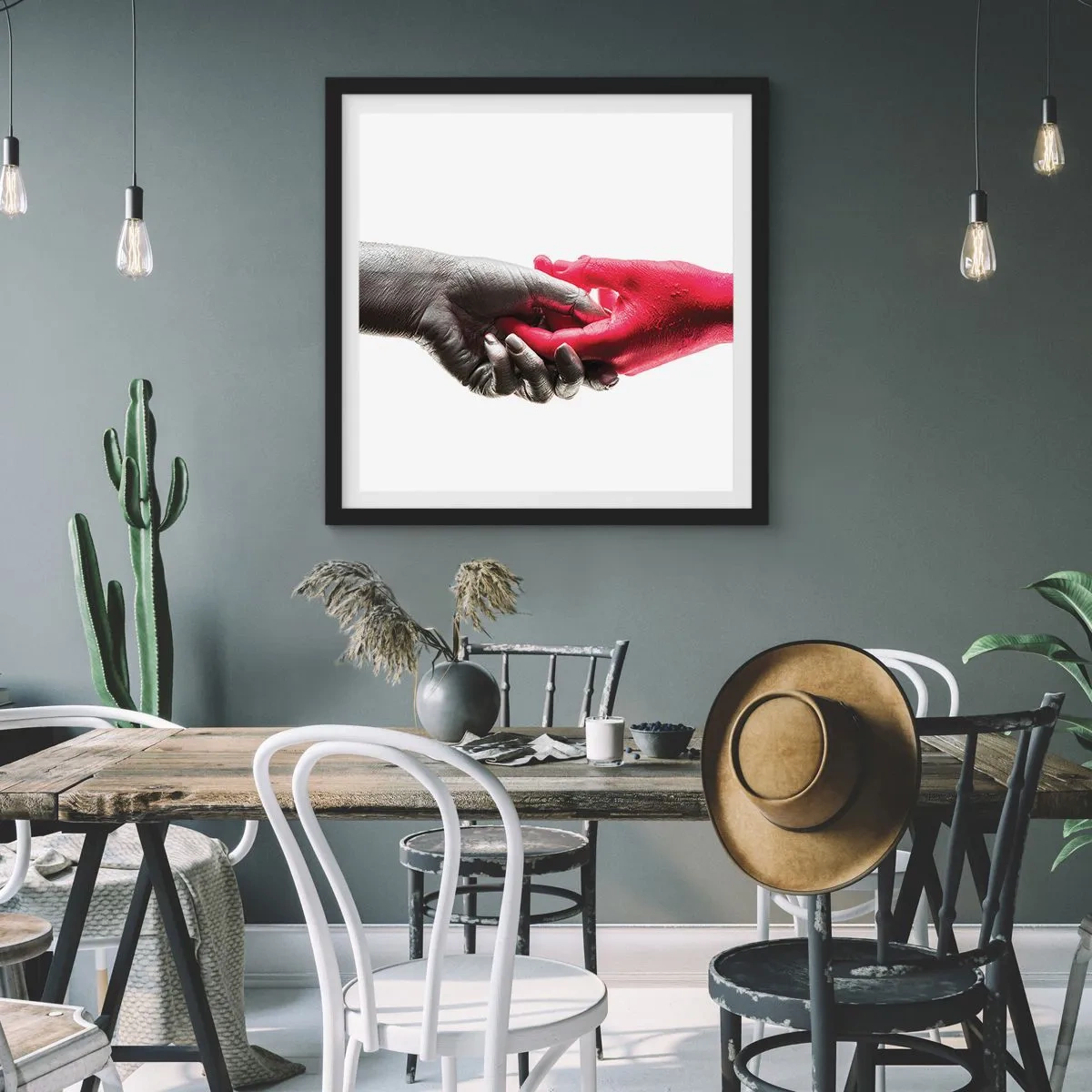 Plakat w czarnej ramie - Razem, choć inni - 50x50 cm