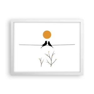 Plakat w białej ramie - Słowiczy wieczór - 40x30 cm
