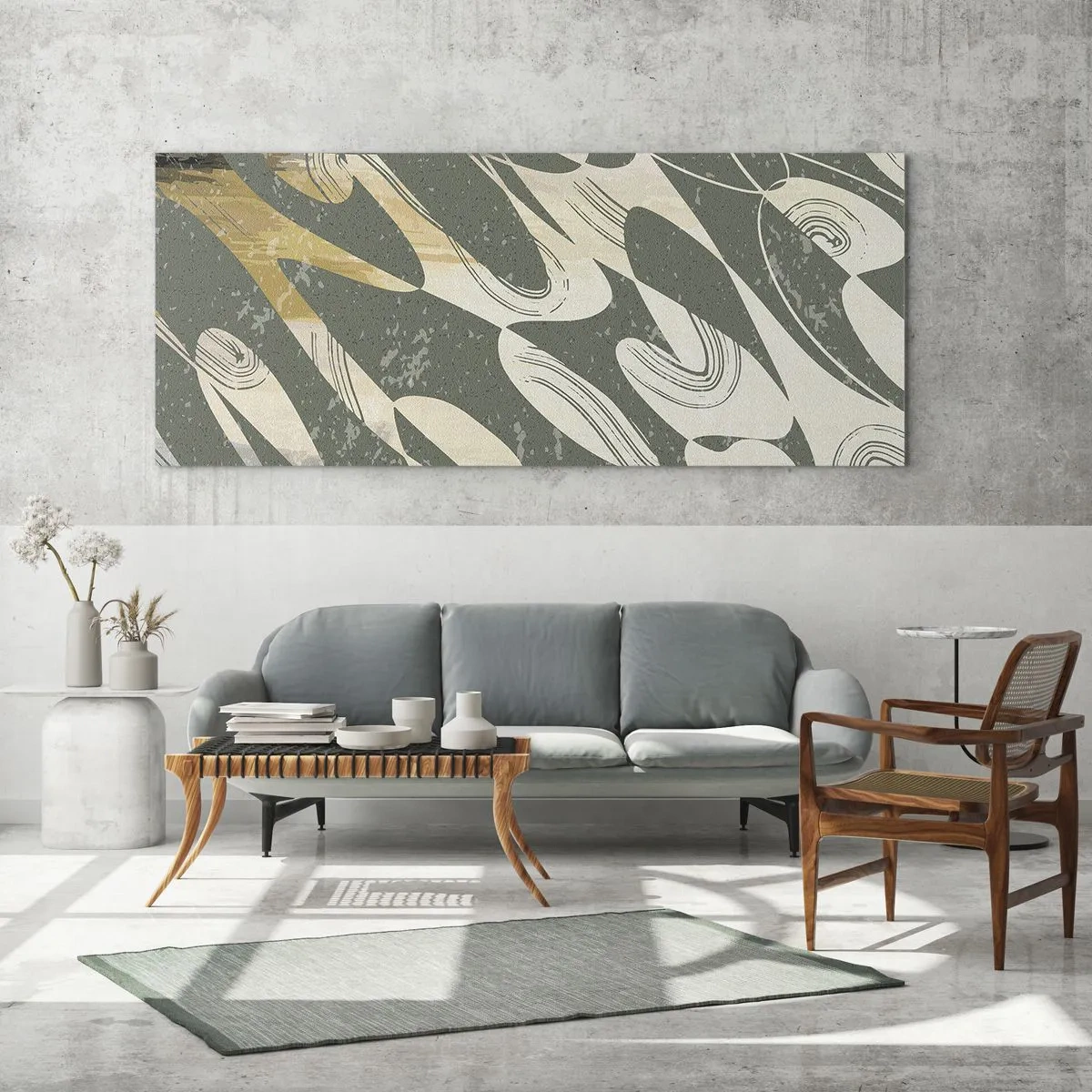 Obraz na szkle - Abstrakcja zrytmizowana - 100x40 cm