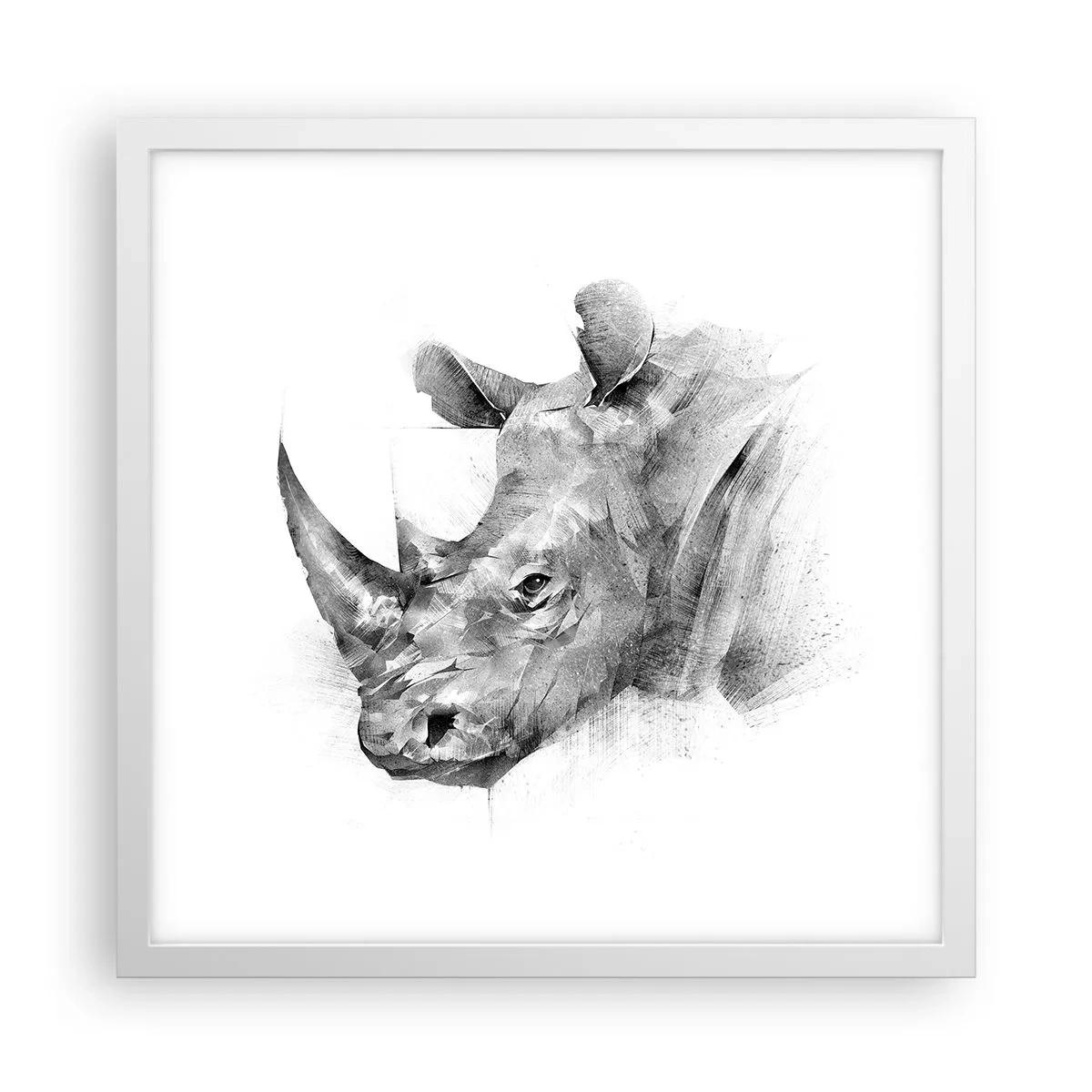 Plakat w białej ramie - Afrykański portret - 40x40 cm