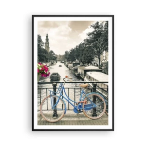 Plakat w czarnej ramie - Kolory amsterdamskiej ulicy - 70x100 cm