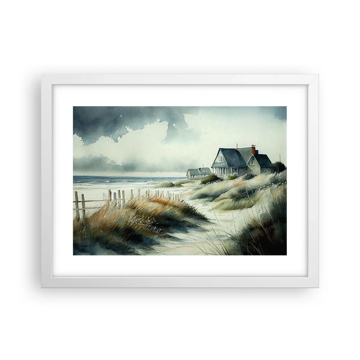 Plakat w białej ramie - Z dala od zgiełku - 40x30 cm