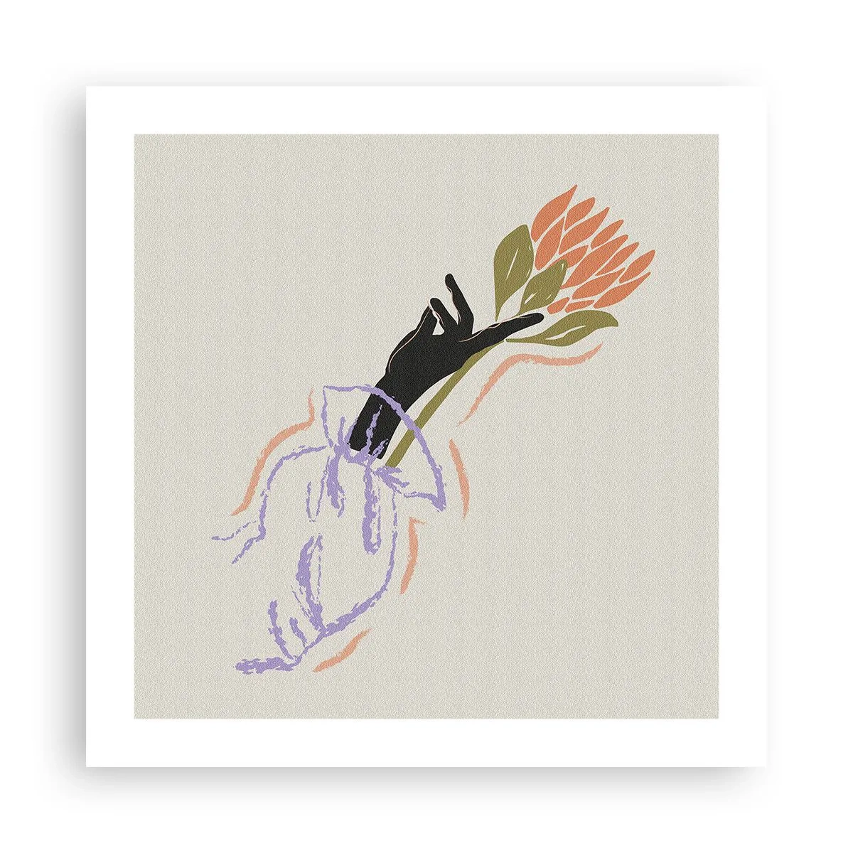 Plakat - Siostrzany dotyk - 50x50 cm