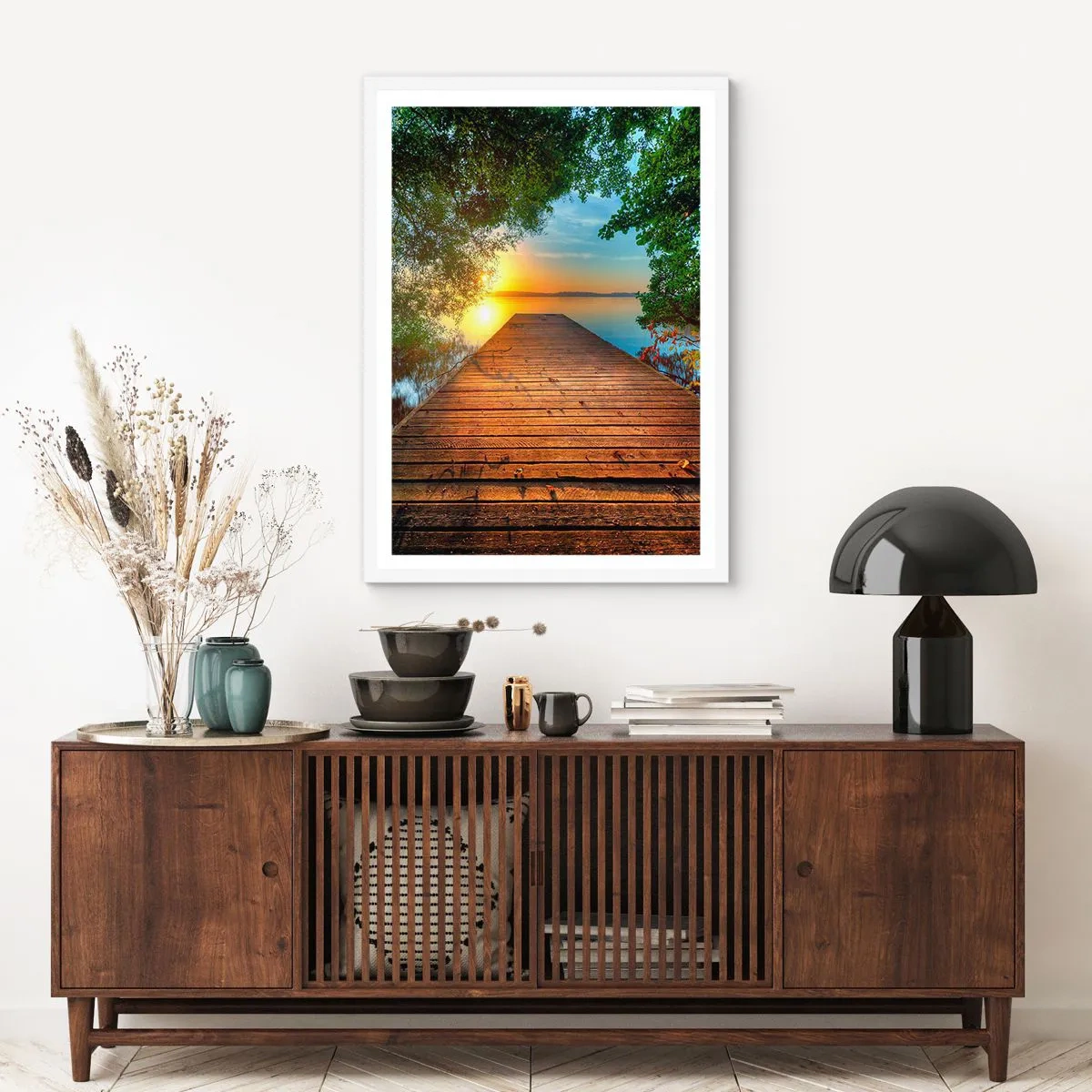 Plakat w białej ramie - Nie śpiesz się, usiądź - 30x40 cm