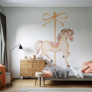 Fototapeta Samoprzylepna Deluxe Sticker - Wdzięcznym kłusem - Koń, Karuzela, Dziewczęcy - 100x70 cm