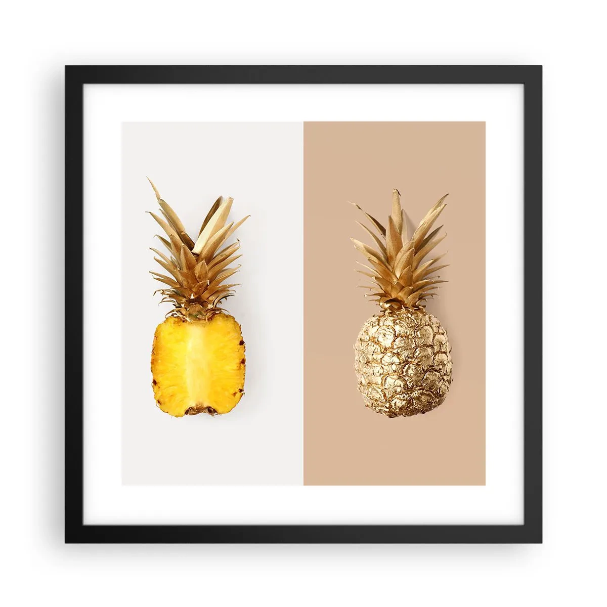 Plakat w czarnej ramie - Ananas dla nas - 40x40 cm