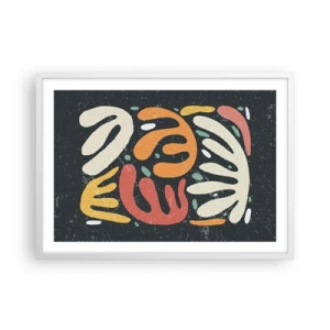 Plakat w białej ramie - Kompozycja – zaraz cię schwytam - 70x50 cm