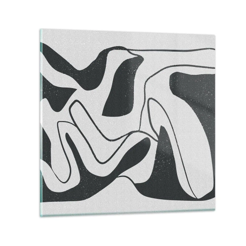 Obraz na szkle - Abstrakcyjna zabawa w labiryncie - 70x70 cm