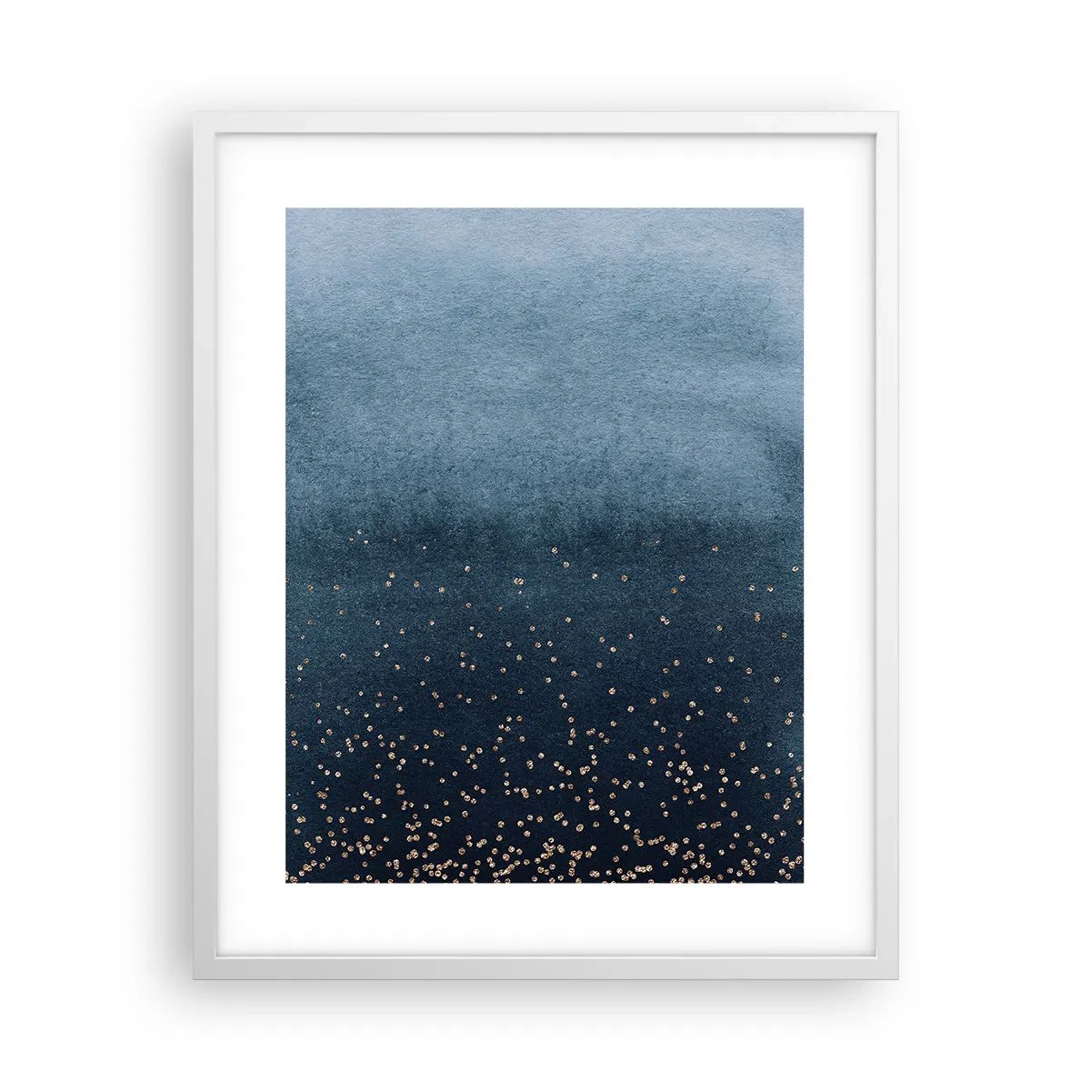 Plakat w białej ramie - Kompozycja – niebieskie fazy - 40x50 cm