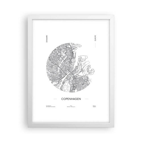 Plakat w białej ramie - Anatomia Kopenhagi - 30x40 cm