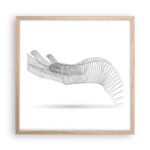 Plakat w ramie jasny dąb - Sprężysta dłoń - 50x50 cm
