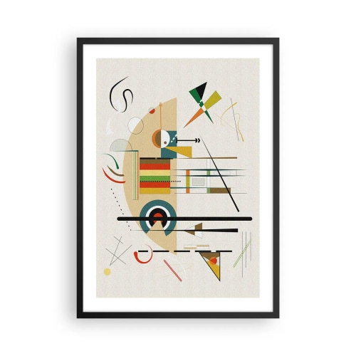 Plakat w czarnej ramie - Abstrakcyjna kompozycja geometryczna - 50x70cm - I świat się śmieje - Nowoczesna dekoracja ścienna do salonu i sypialni ARTTOR