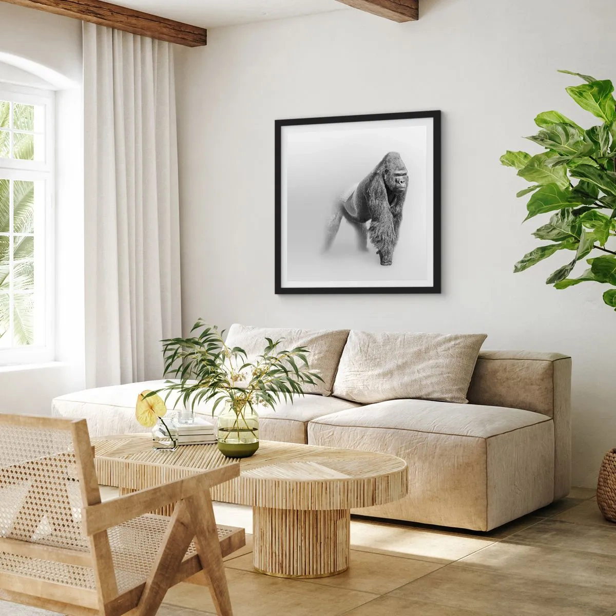 Plakat w czarnej ramie - Pewny swej siły - 60x60 cm