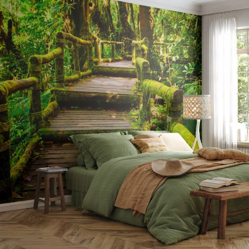 Fototapeta Samoprzylepna Deluxe Sticker - Korytarzem zieleni - Natura, Krajobraz, Las - 450x315 cm