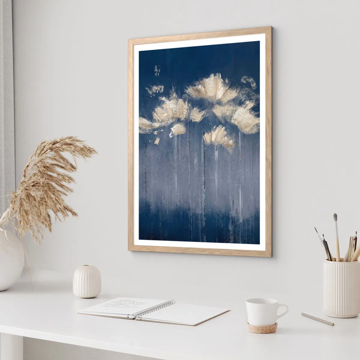 Plakat w ramie jasny dąb - Jak płatki na wietrze - 70x100 cm