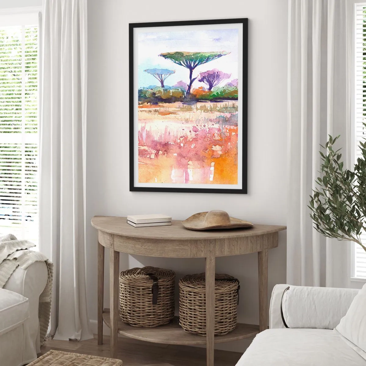 Plakat w czarnej ramie - Kolory sawanny - 30x40 cm