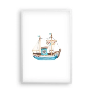 Plakat w białej ramie - Ahoj, przygodo! - 61x91 cm