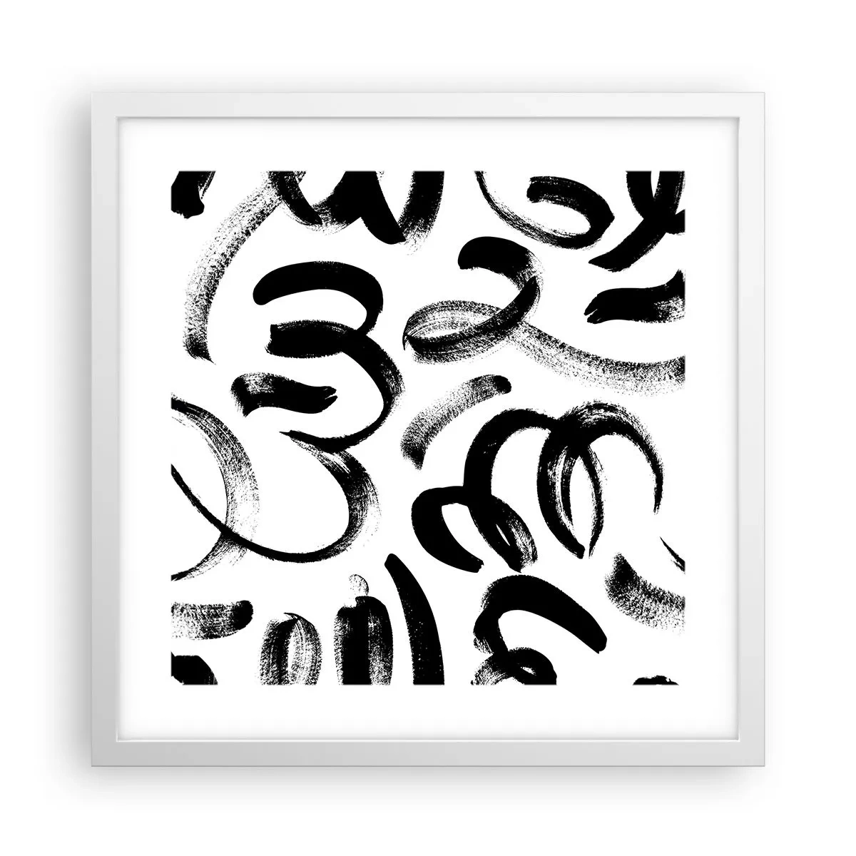Plakat w białej ramie - Czarno na białym - 40x40 cm
