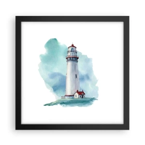 Plakat w czarnej ramie - Łagodna siostra błękitu - 30x30 cm