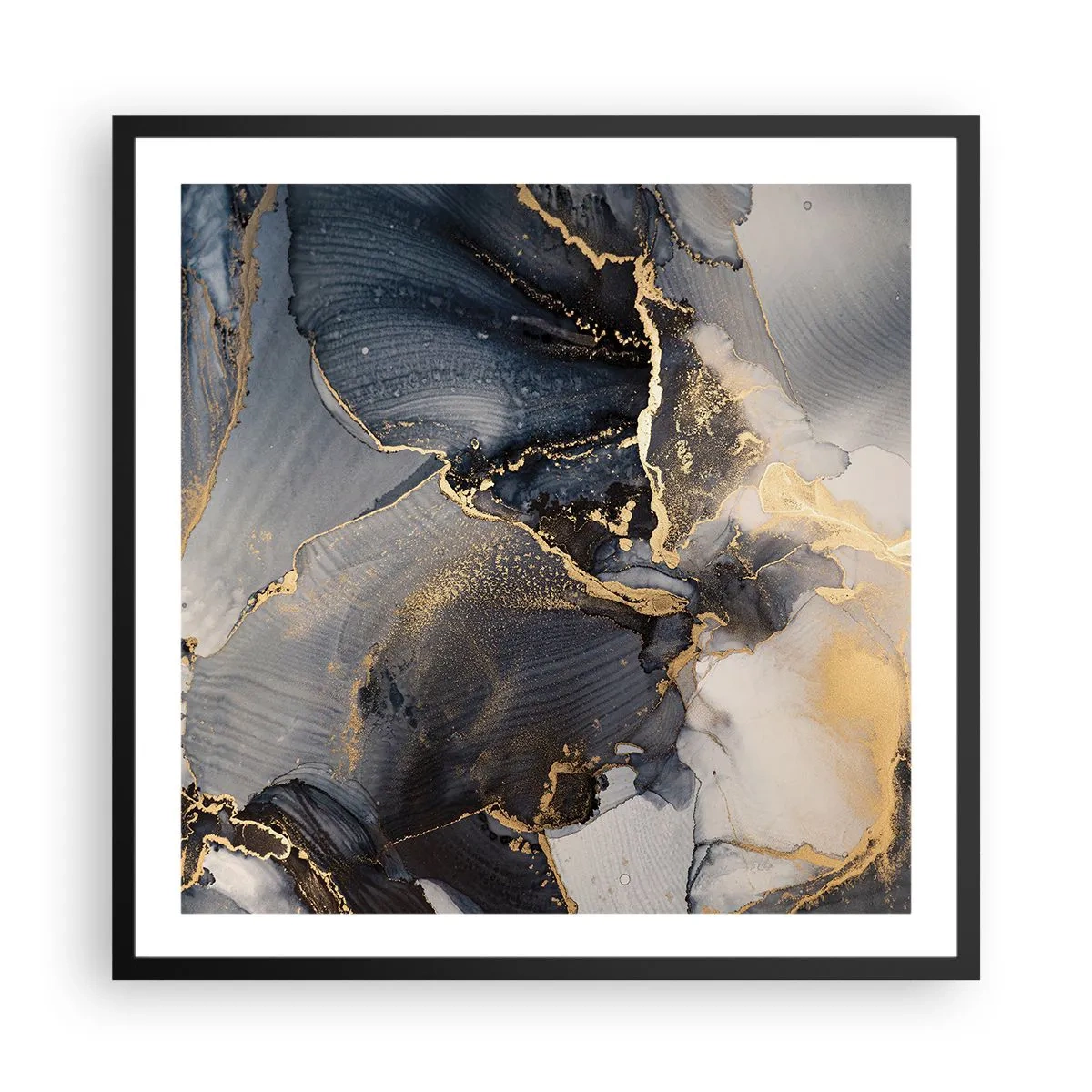 Plakat w czarnej ramie - Życie kamienia - 60x60 cm