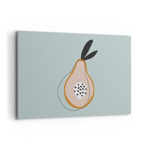 Obraz na płótnie - Abstrakcyjna gruszka na jasnym tle - 120x80cm - Przeniknąć w naturę rzeczy - Nowoczesna dekoracja ścienna do salonu, kuchni i sypialni ARTTOR
