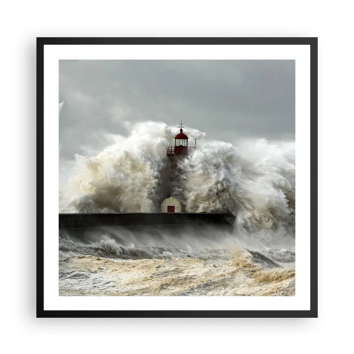 Plakat w czarnej ramie - Gniew oceanu - 60x60 cm