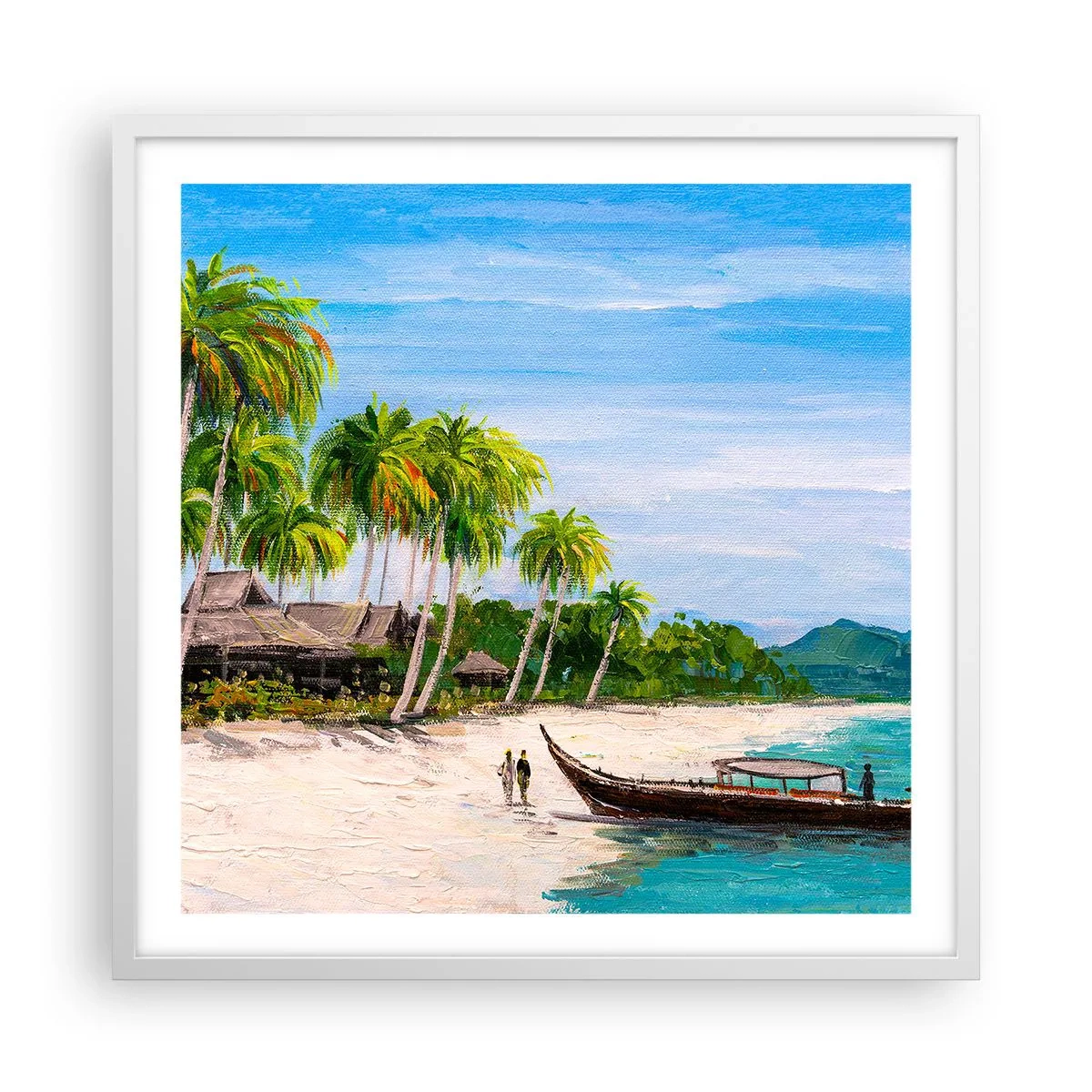 Plakat w białej ramie - Egzotyczny sen - 60x60 cm