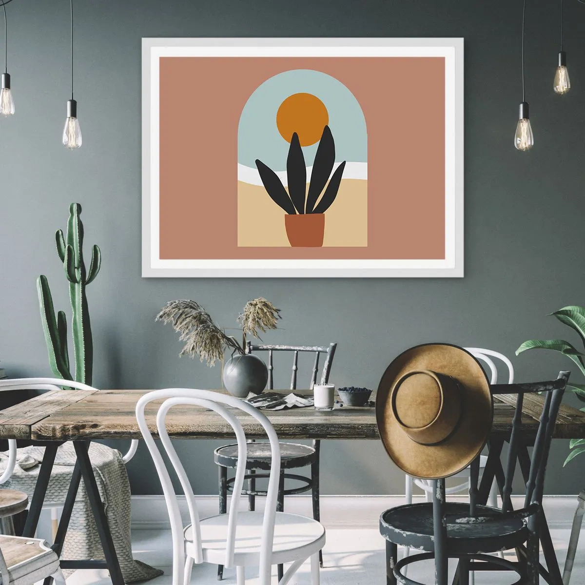 Plakat w białej ramie - Drobne radości - 50x40 cm